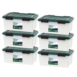 IRIS Remington® Plastic Storage Bins with Sealed Lids, 19-Quart, Clear, Total Qty 6