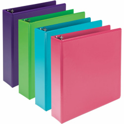 Samsill Earthchoice Durable View Binder, 2" Ring, 8 1/2" x 11", Assorted Colors, Pack Of 4