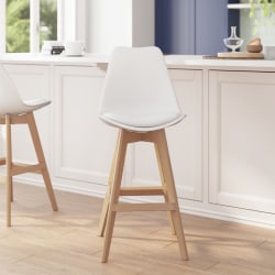Flash Furniture Dana Commercial-Grade Modern Counter Stools, White/Natural, Set Of 2 Stools