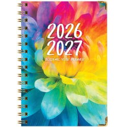 2026-2027 Excello Brands 14-Month Academic Year Hardcover Weekly/Monthly Fashion Planner, 5-1/2" x 8", Rainbow Petals, May To June, Total Qty 1