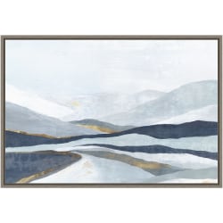 Amanti Art Far Away Land I Mountains by Eva Watts Framed Canvas Wall Art Print, 16"H x 23"W, Greywash