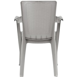 Inval Stackable Patio Dining Chairs, Plastic, Taupe, Pack Of 4 Chairs