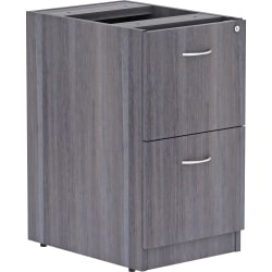 Lorell® Essentials 22"D Vertical Pedestal File Cabinet With 2 File Drawers, Weathered Charcoal