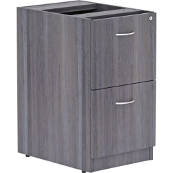 Lorell® Essentials 22"D Vertical 2-Drawer Pedestal File Cabinet, Weathered Charcoal