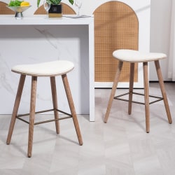 Glamour Home Beatriz Fabric Counter Height Stools, Beige, Set Of 2 Stools