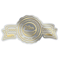 Custom 1-Color Foil-Embossed Labels And Stickers, 1-3/8" x 2-5/8" Anniversary Seal Shape, Box Of 500 Labels