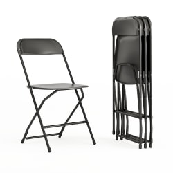 Flash Furniture Hercules Series Folding Chairs, Black, Pack Of 4 Chairs