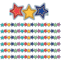 Teacher Created Resources Die-Cut Border Trim, Marquee Stars, 35' Per Pack, Set Of 6 Packs