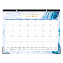2024-2025 Blue Sky Planning Monthly Desk Pad Calendar, 22" x 17", Gemma, July 2024 To June 2025, 141377-A25