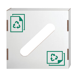 Bankers Box® Waste And Recycling Bin Lids, Paper, 18 1/4" x 18 1/4" x 6", 60% Recycled, White/Green, Pack Of 10