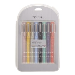 TUL® Fine Liner Pastel Felt-Tip Pens, Ultra-Fine, 0.4 mm, Assorted Barrel Colors, Assorted Ink Colors, Pack Of 8 Pens