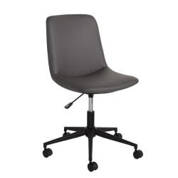 Realspace® Floor Display Praxley Faux Leather Low-Back Task Office Chair, Dark Gray, BIFMA Compliant