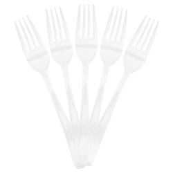 JAM PAPER Premium Utensils Party Pack, Plastic Forks, Clear, 48 Disposable Forks/Pack