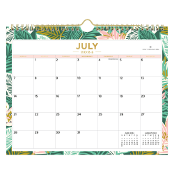 2024-2025 Day Designer Antigua Academic Monthly Safety Wirebound Wall Calendar, 11" x 8-3/4", July to June