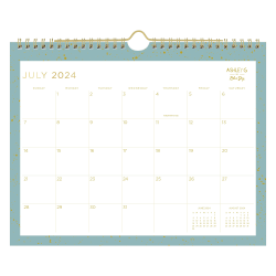 2024-2025 Blue Sky Monthly Wall Calendar, 11" x 8-3/4", Splatter Dot Jade, July 2024 To June 2025, 149045-A