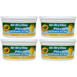 Crayola Air Dry Clay Buckets, 2.5 Lb, Yellow, Pack Of 4 Buckets