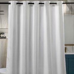 23 Threads, Shower Curtain, Textured GRS Polyester, Hook-Free, White, 71" x 74", Case Of 12 Curtains