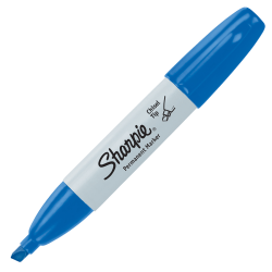 Sharpie® Permanent Marker, Chisel Tip, Blue Ink