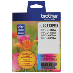 Brother® LC3011 Cyan, Magenta, Yellow Ink Cartridges, Pack Of 3, LC30113PKS