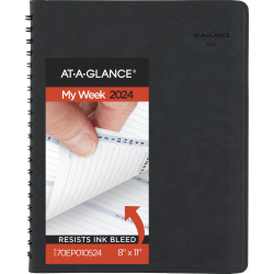2024 AT-A-GLANCE® The Action Planner Weekly Appointment Book Planner, 8" x 11", Black, January To December 2024, 70EP0105