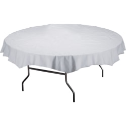 Hoffmaster® Tissue/Polyethylene Tablecloths, Round, 82" Diameter, White, Carton Of 25 Tablecloths