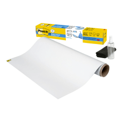 Post-it Easy Erase Whiteboard Roll, 2 ft x 3 ft, Permanent Marker Wipes Away with Water, White Dry Erase White Board Surface