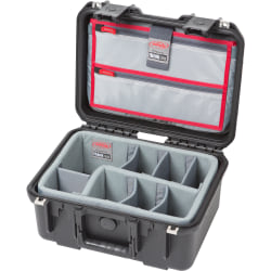 SKB Cases iSeries Protective Case With Padded Dividers And Lid Divider, 12-1/2" x 8-1/2" x 6-1/4", Black