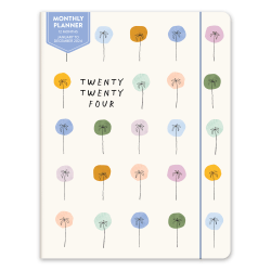 2024 Orange Circle Studio Just Right Monthly Planner, 7-1/2" x 9-3/4", Dotted Palms, January to December 2024 , 24356