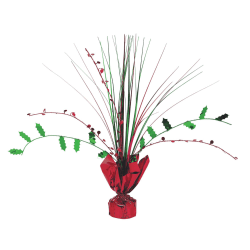 Amscan Christmas Holly Spray Centerpieces, 12" x 10", Red, Pack Of 10 Centerpieces