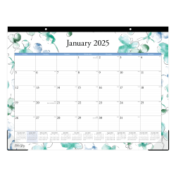 2025 Blue Sky Monthly Desk Pad Planning Calendar, 22" x 17", Lindley, January 2025 To December 2025