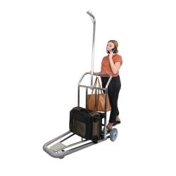 Hospitality 1 Source Nesting Compact Carrier, 73"H x 42"W x 31"D, Gray Carpet/Brushed Silver