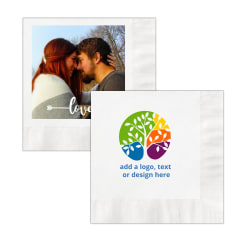Custom Full-Color Printed Personalized Cocktail/Beverage Napkins, 4-3/4" x 4-3/4", White, Box Of 100 Napkins