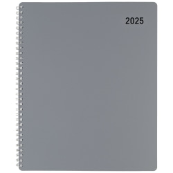 2025 Office Depot Weekly/Monthly Planner, 8-1/2" x 11", Silver, January To December, OD711830