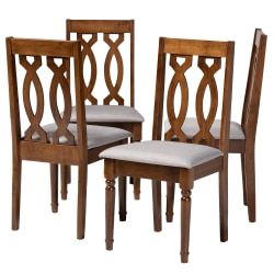 Baxton Studio Cherese Dining Chairs, Gray/Walnut, Set Of 4 Chairs