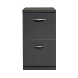 Hirsh® 23"D Vertical 2-Drawer Mobile Pedestal File Cabinet, Charcoal