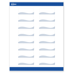 Avery® Printable Labels With Sure Feed® Technology, S00-ETX, Rectangle, 1" x 2-5/8", Matte White With Preprinted Blue Waves Design, Pack Of 160