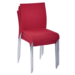 Ave Six Conway Stacking Chairs, Cranapple/Silver, Set Of 4