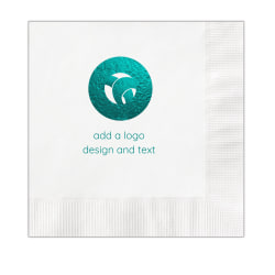 Custom Printed Personalized 1-Color Foil-Stamped Luncheon Napkins, 6-1/2" x 6-1/2", White, Box Of 100 Napkins