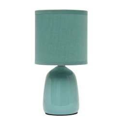 Simple Designs Thimble Base Table Lamp, 10-1/16"H, Seafoam Green/Seafoam Green