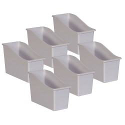 Teacher Created Resources Plastic Book Bin, White, Pack Of 6