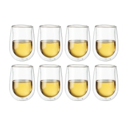 Zwilling Sorrento Double-Wall Stemless Wine Glass Set, 10 Oz, Clear, Set Of 8 Glasses
