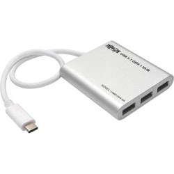 Tripp Lite 4-Port USB 3.1 USB-C to USB-A Hub w/ USB-C Charging Port 5 Gbps Tablet Laptop - USB Type C - External - 4 USB Port(s) - 4 USB 3.0 Port(s)