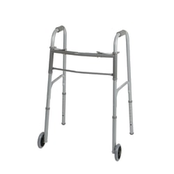 Medline Guardian Adult 2-Button Folding Walkers, 5" Wheels, 32 - 38", Case Of 4