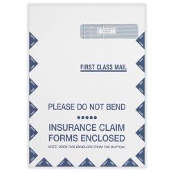 ComplyRight Right-Window Jumbo Envelopes For CMS-1500 Health Insurance Forms, Self-Seal, White, 9" x 12-1/2", Pack Of 500