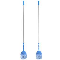 Gritt Commercial Cobweb Duster Brush With 8' Telescopic Pole, 6-11/16", Blue, Pack Of 2 Brushes