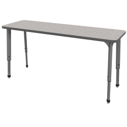 Marco Group Apex™ Series Adjustable Rectangle 60"W Student Desk, Gray Nebula/Gray