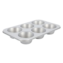 Martha Stewart Everyday Bakeaway Carbon Steel Nonstick 6-Cup Muffin Pan, Silver