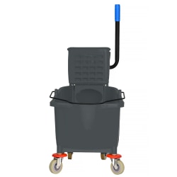 Alpine PVC Mop Bucket With Side Wringer, 36 Qt, 35"H x 15"W x 25"D, Gray