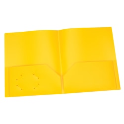 Oxford Poly 2-Pocket Portfolios, Letter Size, Yellow, Pack Of 25 Portfolios