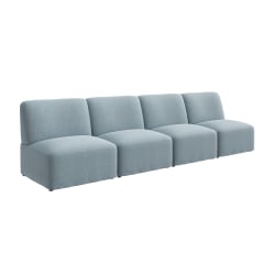 Bush Business Furniture Assemble Modular 4 Seater Sectional Lounge Sofa, Mist Fabric, Standard Delivery